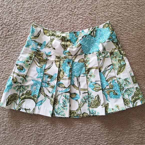 LOFT pleated printed floral skirt sz 8 - Picture 1 of 7